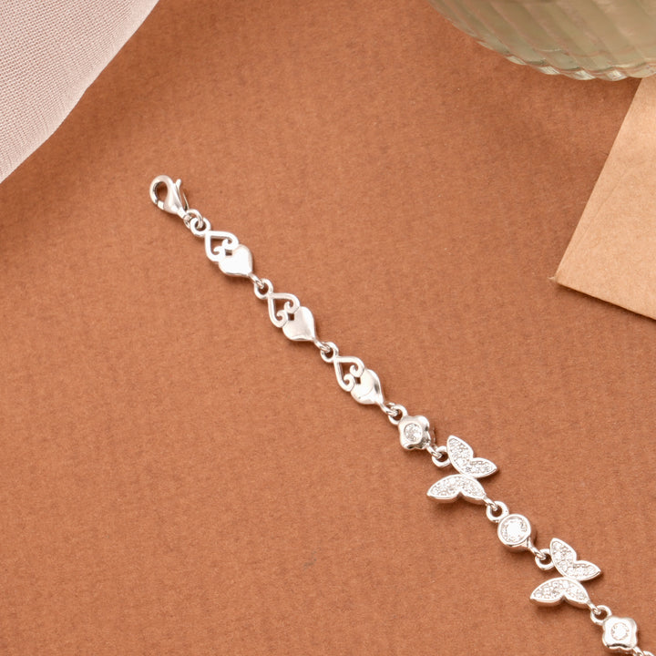Butterfly with Stone Silver Women’s Bracelet