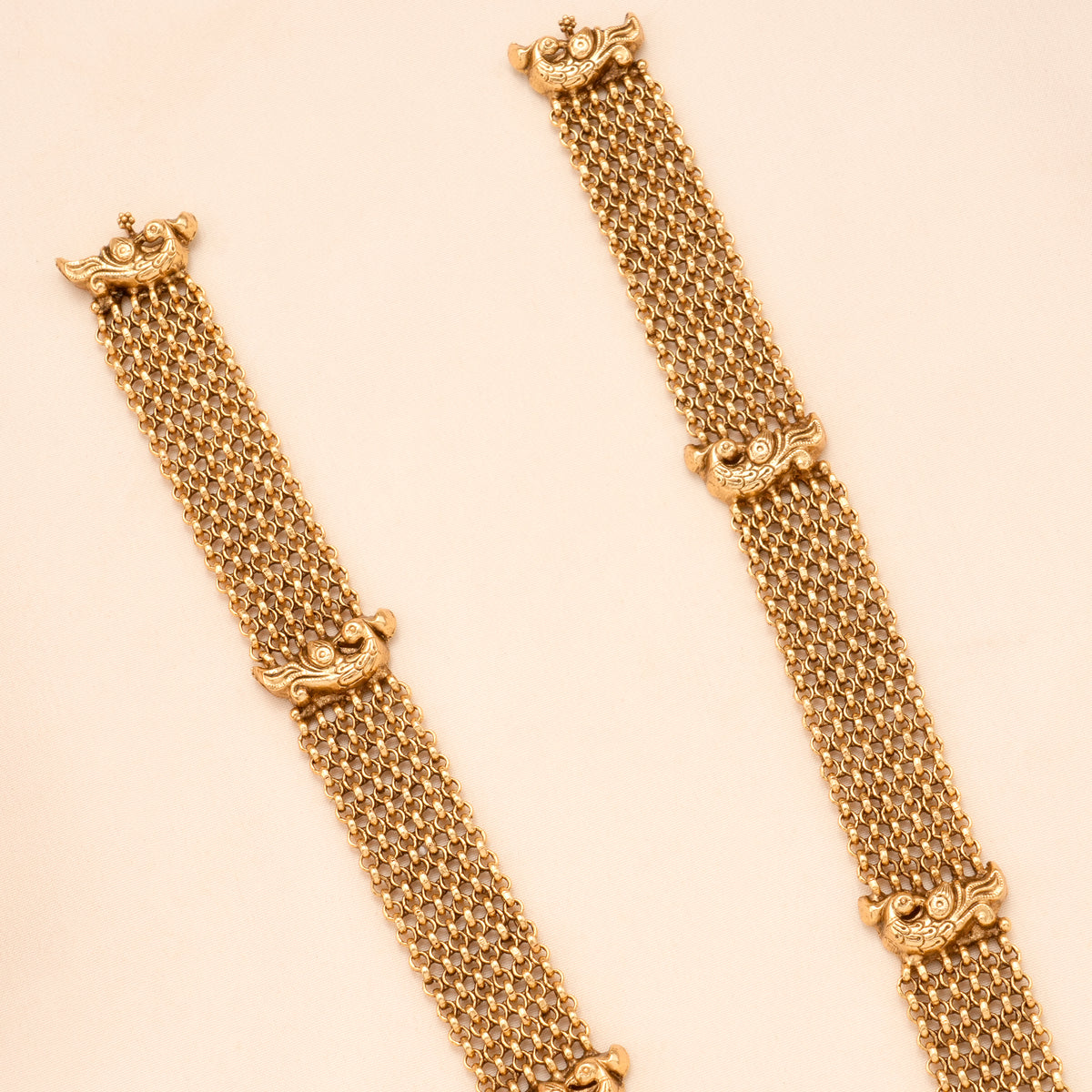 Multi Layer Golden Lakshmi Temple Necklace Set