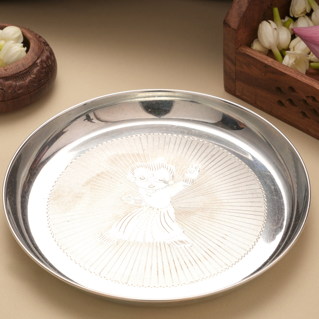 Joyful Chotta Bheem Cartoon Silver Dinner Set