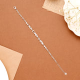 Elegant Stone Infinity Loop Link Silver Bracelet