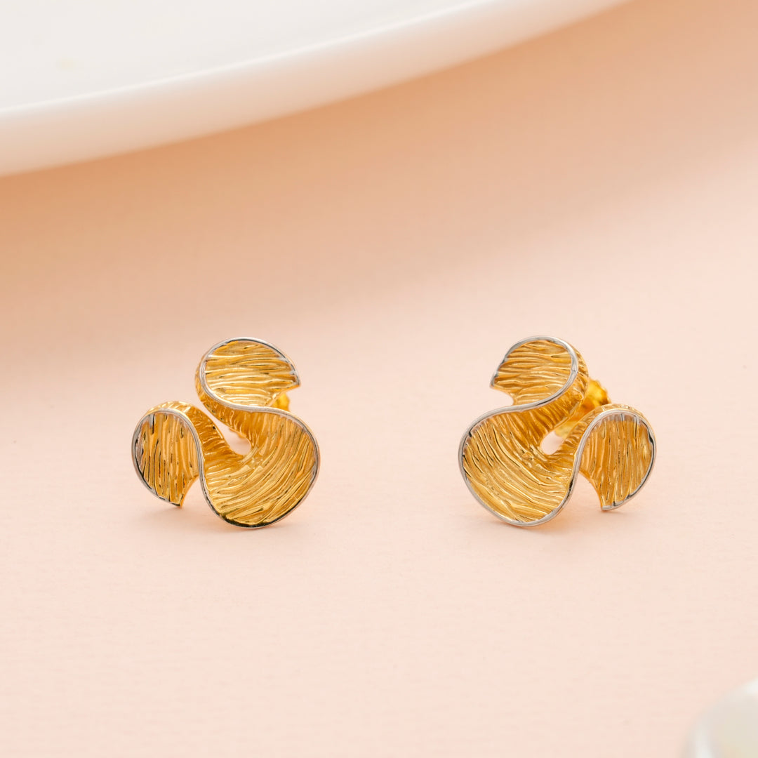 Swirl Gold Stud Earrings