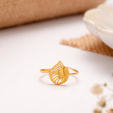Floating Leaf Pattern Golden Ring