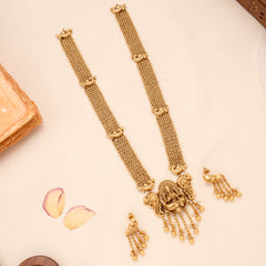 Multi Layer Golden Lakshmi Temple Necklace Set