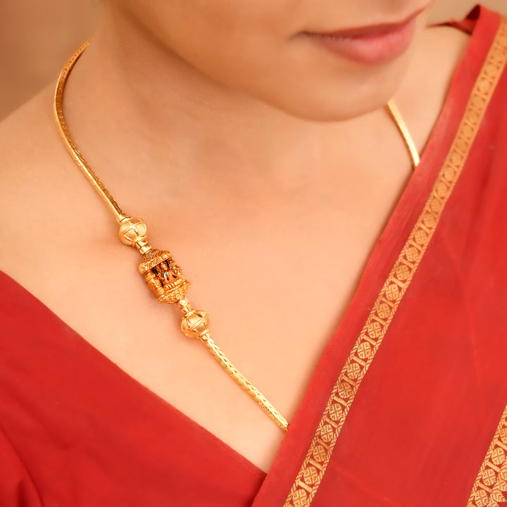 Golden Divine Lakshmi Mugappu Chain