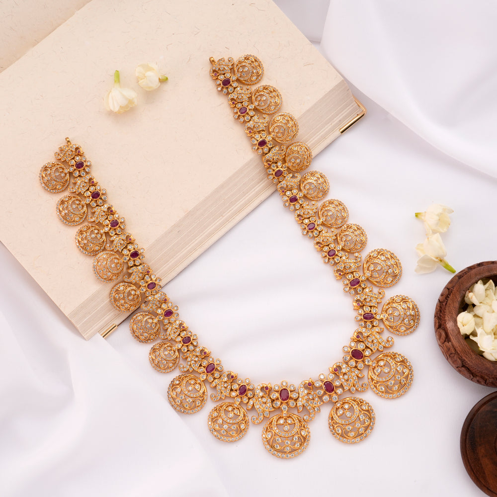 Sparkling Ruby Coin Style White Stone Haram