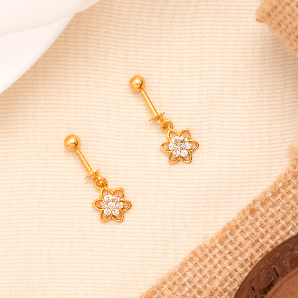 Floral Fancy Drops Golden Koppu Earring