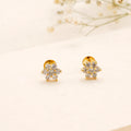 Sparkling White Stone Golden Kundan Stud