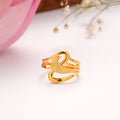 Elegant Floral Pattern Golden Ring