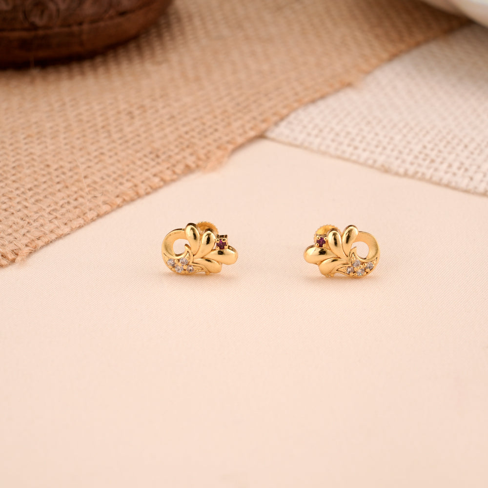 Blooming Flower Casting Golden Stud
