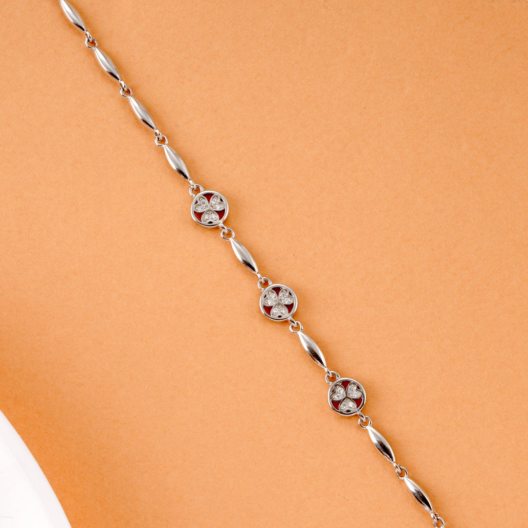 Flower Style Silver Women's Bracelet