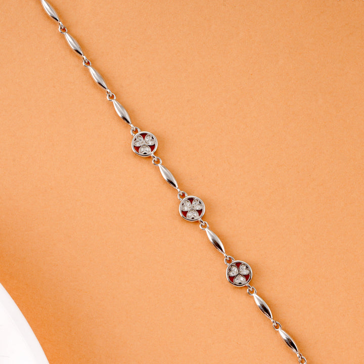 Flower Style Silver Women's Bracelet