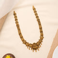 Floral Peacock Lakshmi Pendant Golden Drops Haram