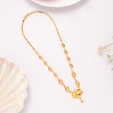 Grand Flower Casting Golden Necklace Set