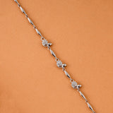 Stylish Flower Design Silver Bracelet