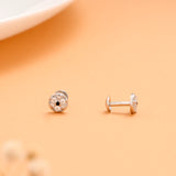 Minimal Flower Design Blossom Silver Stud