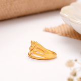 Elegant Floral Design Golden Ring
