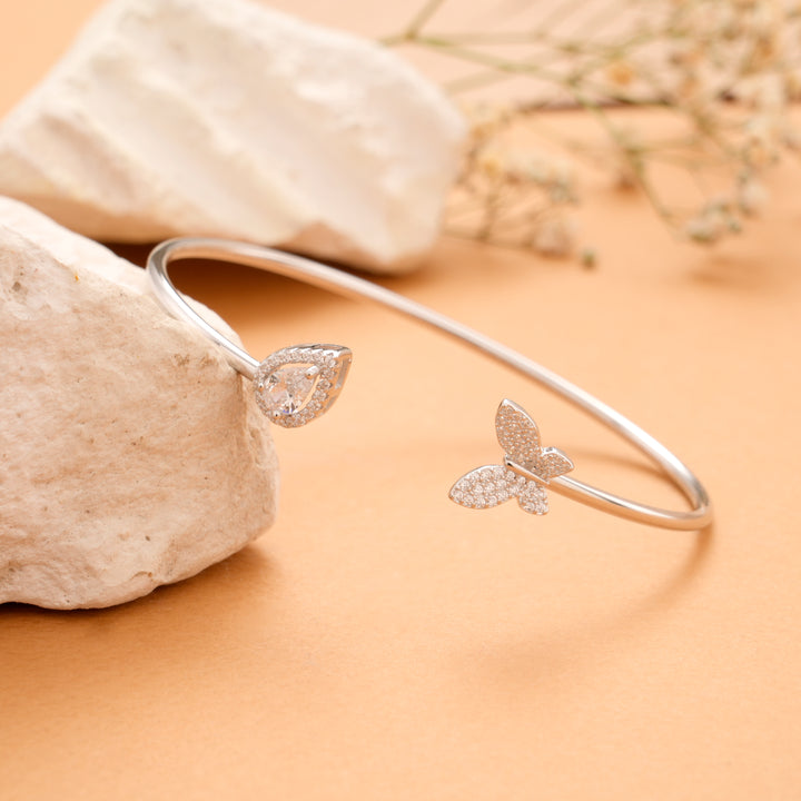 Butterfly Cuff Silver Bracelet