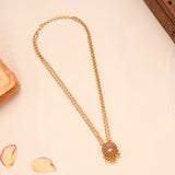 Elegant Floral Dual Layer with Golden Balls Necklace Set