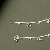 Enamel Bar Drop Silver Anklet