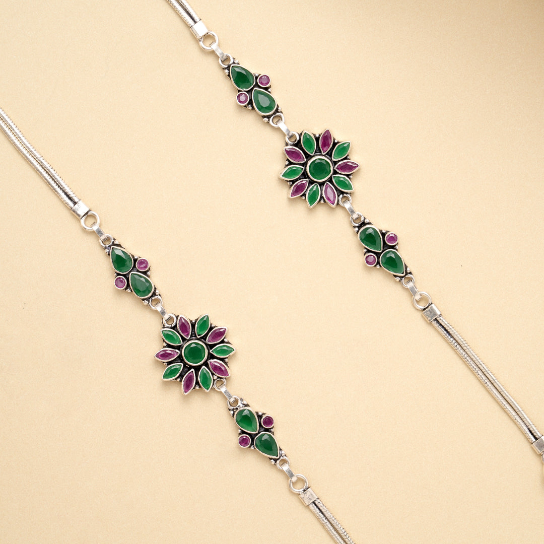 Premium Vintage Charm Silver Anklet