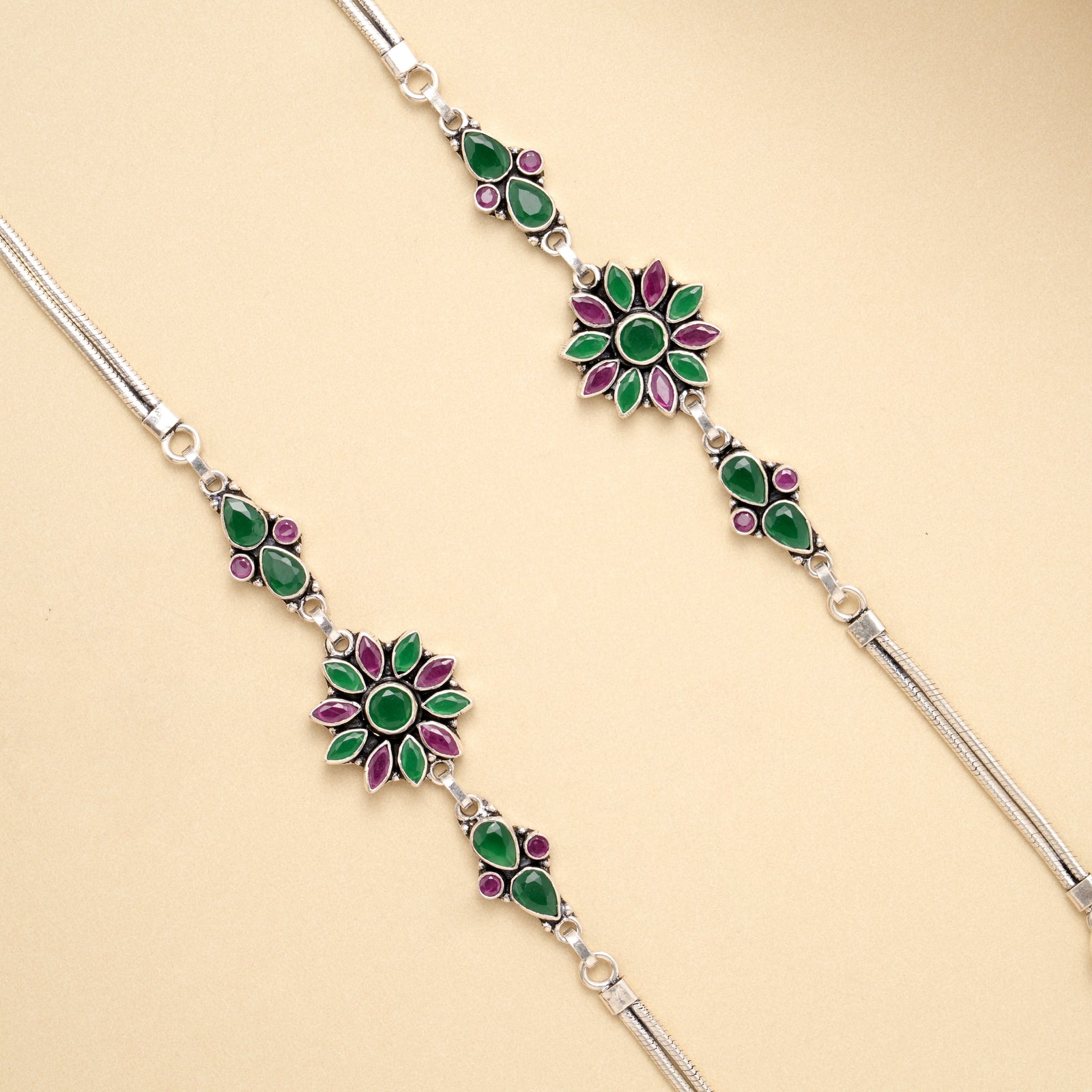 Premium Vintage Charm Silver Anklet