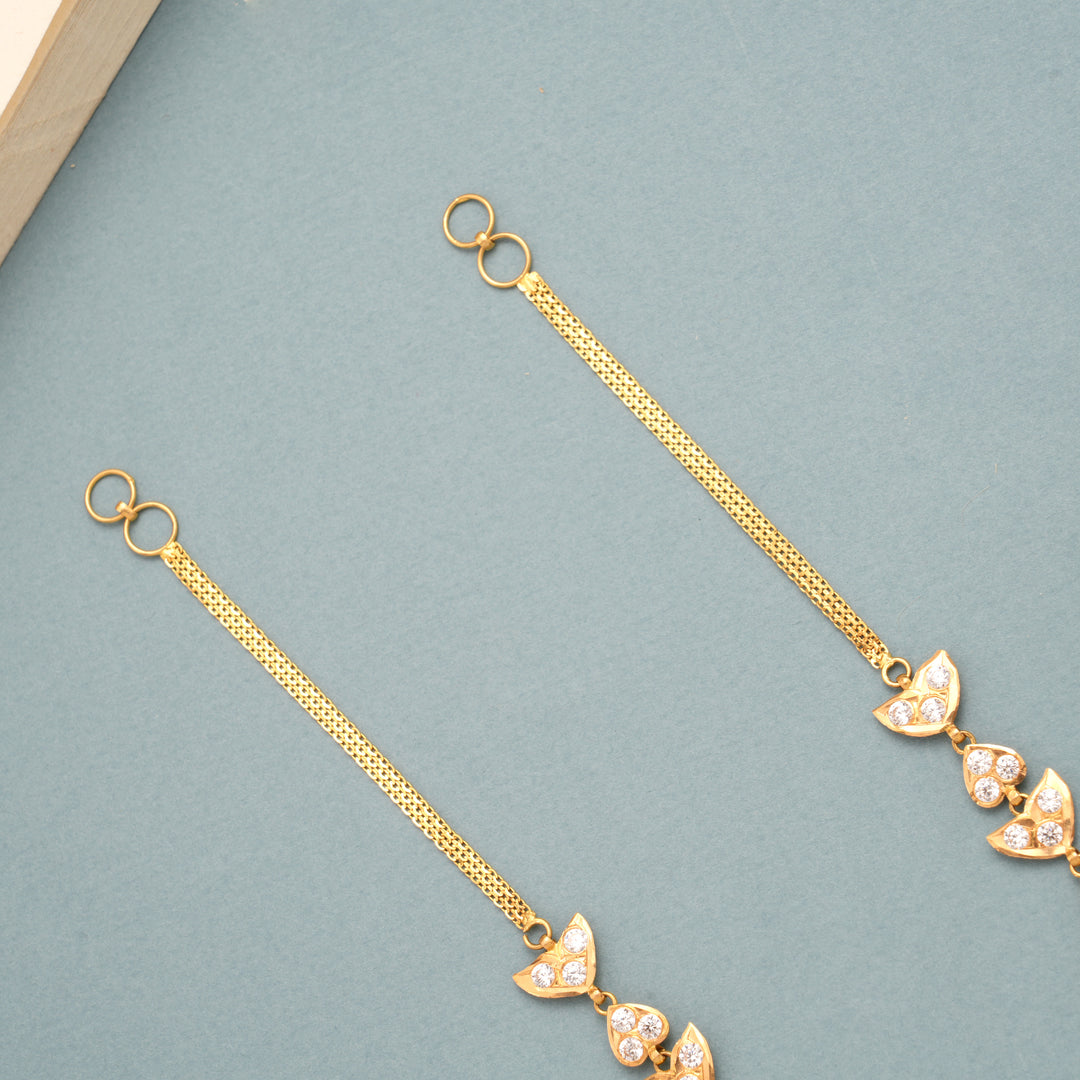 Classic White Stone with Chain Ear Mattal