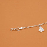 Tiny Unicorn Cow Enamel Silver Baby Bracelet