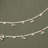 Enamel Bar Drop Silver Anklet