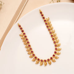 Classic Mango Ruby Traditional Golden Necklace