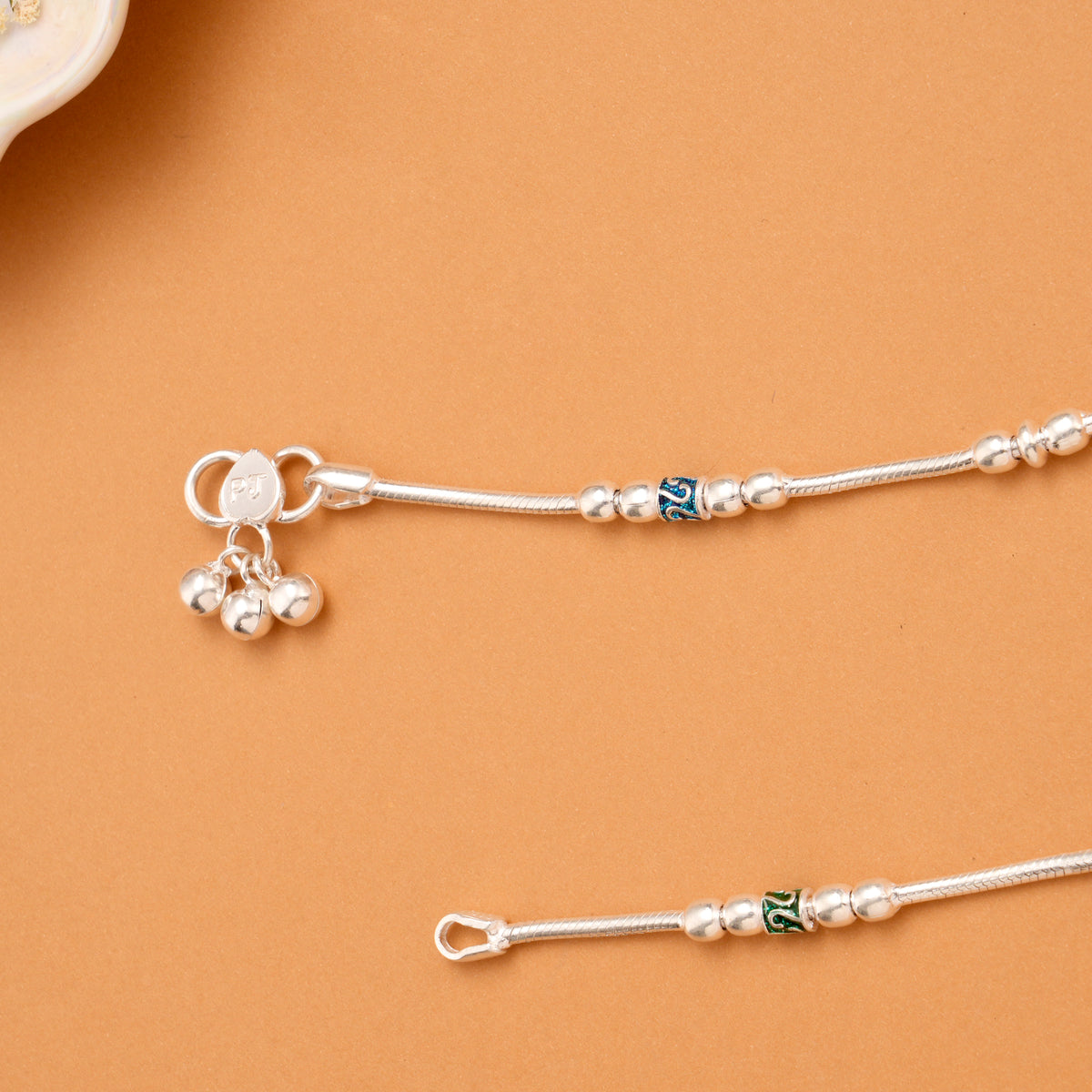 Stylish Bead Silver Anklet