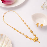 Grand Flower Casting Golden Necklace Set