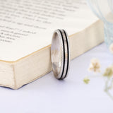 Black Enamel Sterling Silver Ring