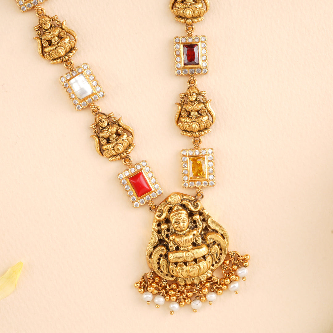 Vintage Lakshmi Halo Multi-Stone Necklace