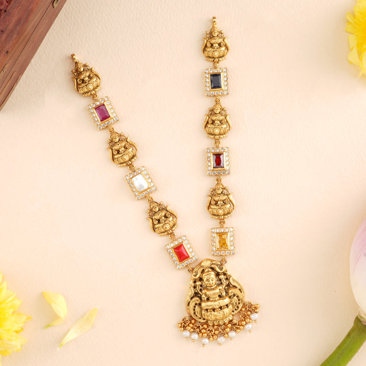 Vintage Lakshmi Halo Multi-Stone Necklace
