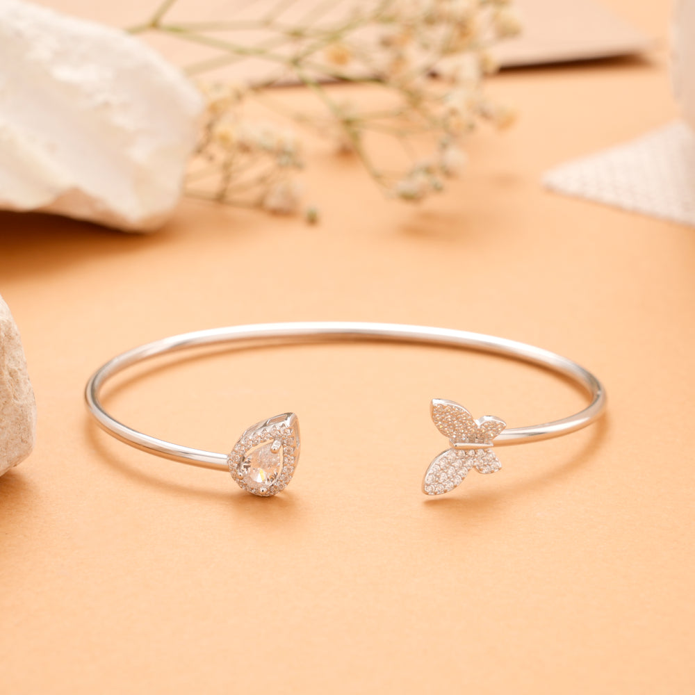 Butterfly Cuff Silver Bracelet
