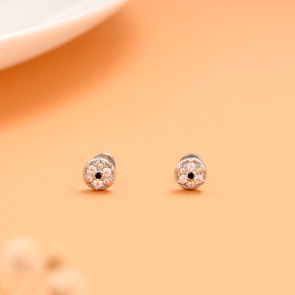 Minimal Flower Design Blossom Silver Stud