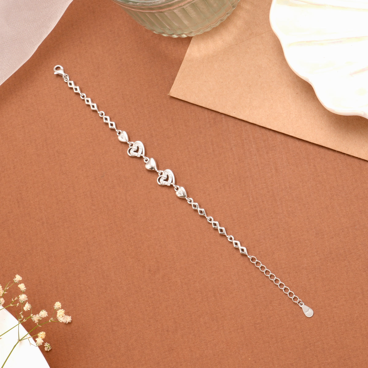 Inner Heart Stone Silver Women’s Bracelet