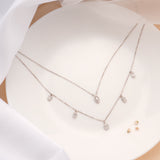 Silver Double Layered Drop Chain