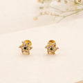 Emerald Flower White Stone Kundan Golden Stud