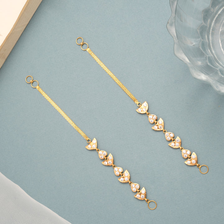 Classic White Stone with Chain Ear Mattal