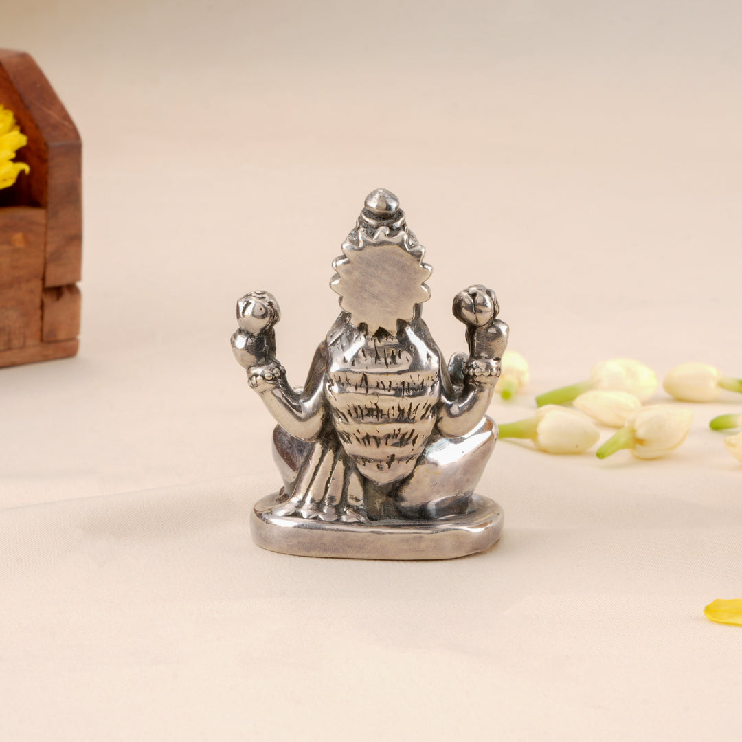Traditional Antique Silver Lakshmi Idol
