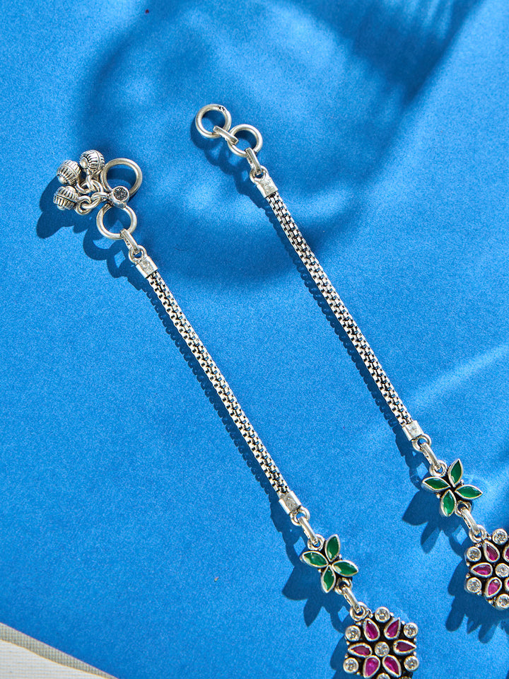 Oval Stone Line Antique Anklet