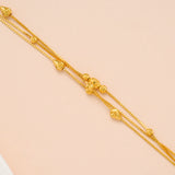 Triple Layer Ball Fancy Gold Bracelet for Women
