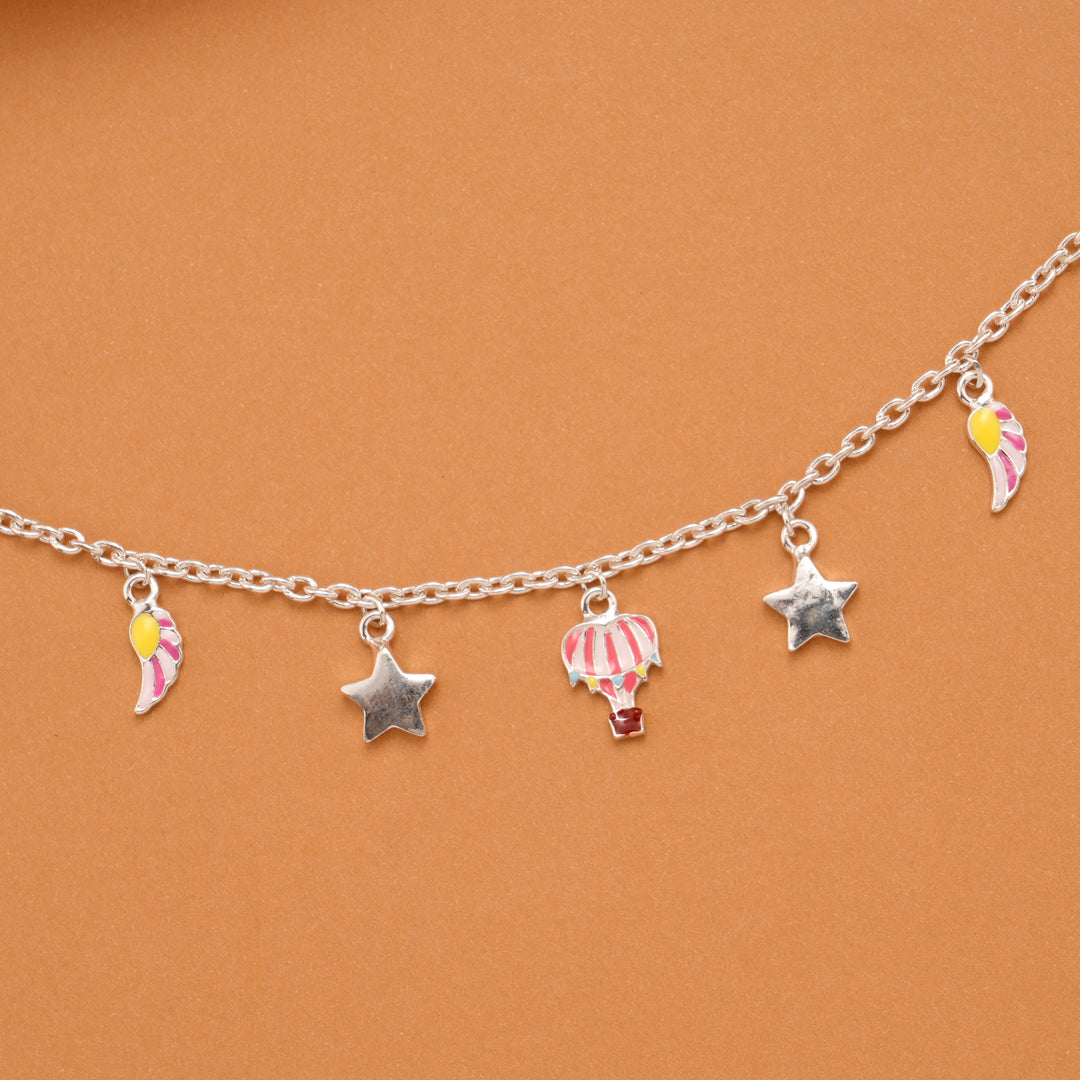 Hot Air Balloon Silver Star Baby Bracelet