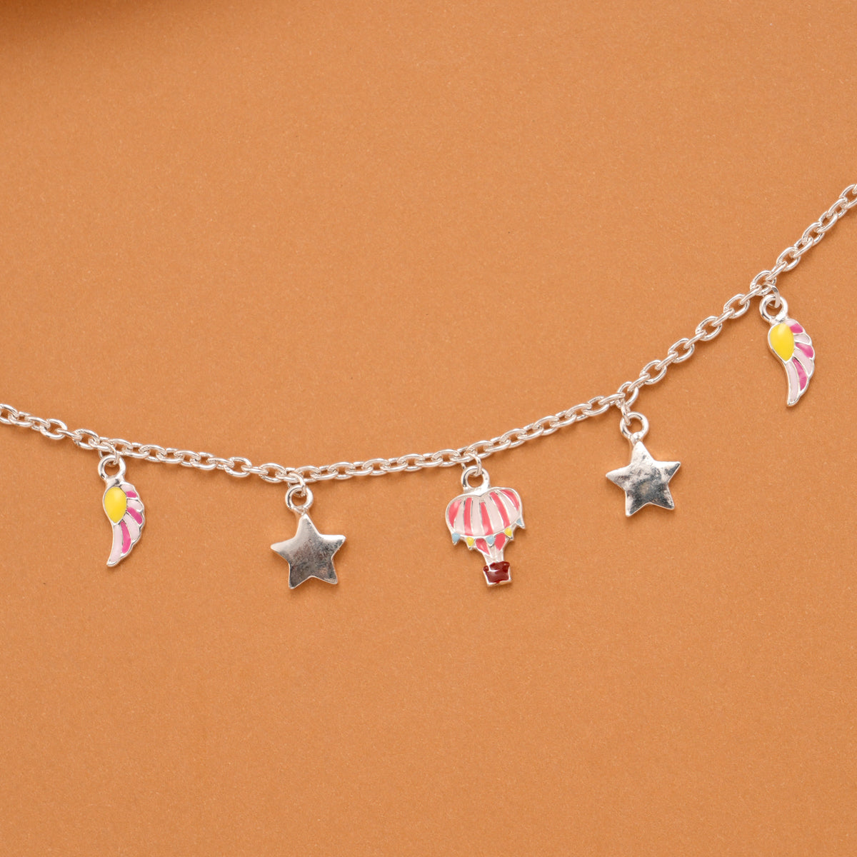 Hot Air Balloon Silver Star Baby Bracelet