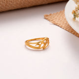 Stylish Z Pattern Golden Ring