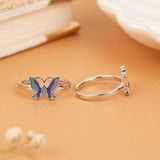 Cute Dual Tone Butterfly Silver Metti