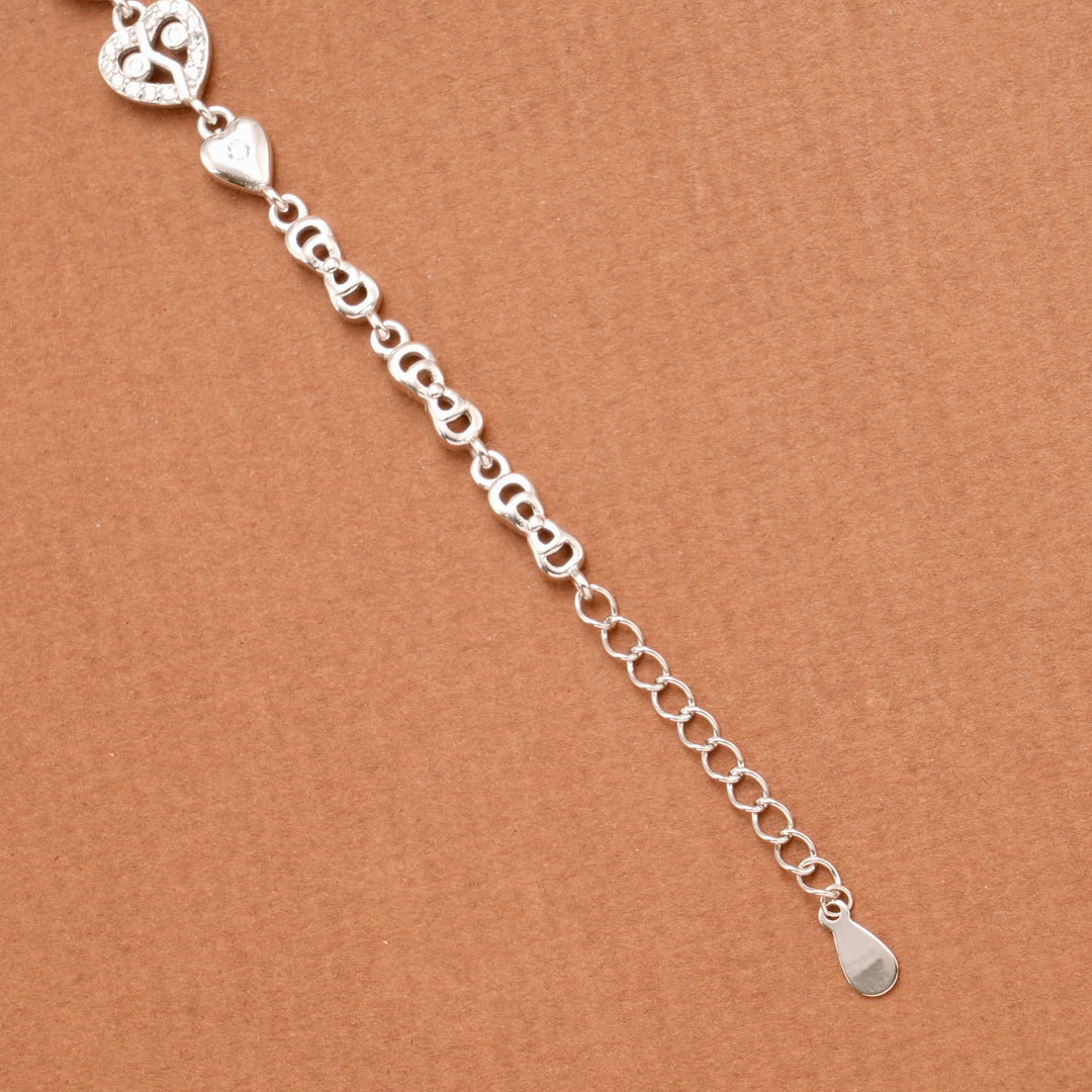 Multi Heart Stones Silver Women’s Bracelet