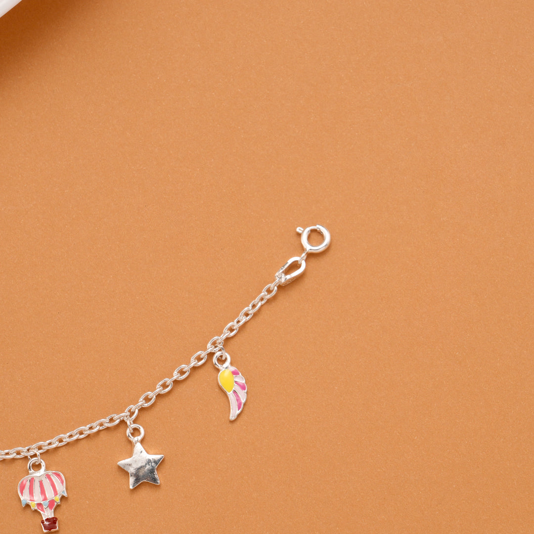 Hot Air Balloon Silver Star Baby Bracelet