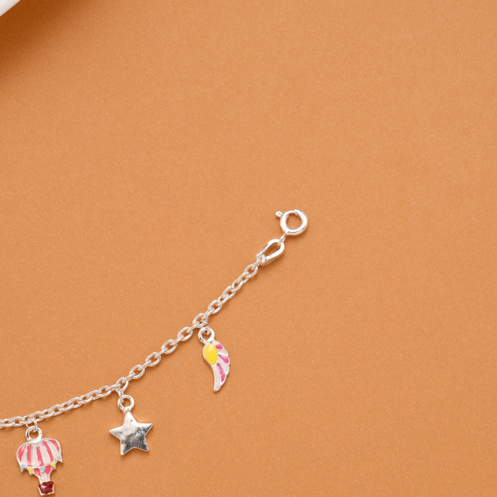 Hot Air Balloon Silver Star Baby Bracelet